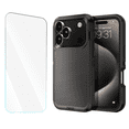 thumbnail image 1 of Entronix 2-in-1 Heavy Duty Case Compatible with iPhone 17 Pro Max with 1 Screen Protector, Black, 1 of 8