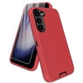 thumbnail image 1 of Entronix 2-in-1 Heavy Duty Case Compatible with Galaxy S25 with Screen Protector, Red, 1 of 8