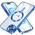 thumbnail image 1 of Entronix 2-in-1 Magnetic Shiny Clear Case Compatible with iPhone 14 with Screen Protector, Navy Blue, 1 of 7