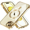 thumbnail image 1 of 2-in-1 Entronix Bundle for iPhone 14 Plus, Magnetic Clear Case 1 Screen Protector, Gold, 1 of 6