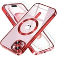 thumbnail image 1 of 2-in-1 Entronix Bundle for iPhone 14 Plus, Magnetic Clear Case 1 Screen Protector, Red, 1 of 6