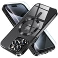 thumbnail image 1 of Entronix 2-in-1 Magnetic Shiny Clear Case Compatible with iPhone 14 Pro with Screen Protector, Black, 1 of 9