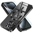 thumbnail image 1 of 2-in-1 Entronix Bundle for iPhone 14 Pro Max, Magnetic Clear Case 1 Screen Protector, Black, 1 of 8