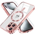 thumbnail image 1 of Entronix 2-in-1 Magnetic Clear Case for iPhone 15 Pro Max, with Screen Protector, Rose, 1 of 9