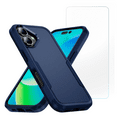 thumbnail image 1 of 2-in-1 Entronix Bundle for iPhone 17. Heavy Duty Phone Case, 1 Screen Protector, Navy, 1 of 7