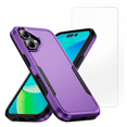 thumbnail image 1 of 2-in-1 Entronix Bundle for iPhone 17. Heavy Duty Phone Case, 1 Screen Protector, Purple, 1 of 6