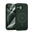thumbnail image 1 of 2-in-1 Entronix Bundle for iPhone 17, Magnetic Sturdy Matte Case 1 Screen Protector, Green, 1 of 8
