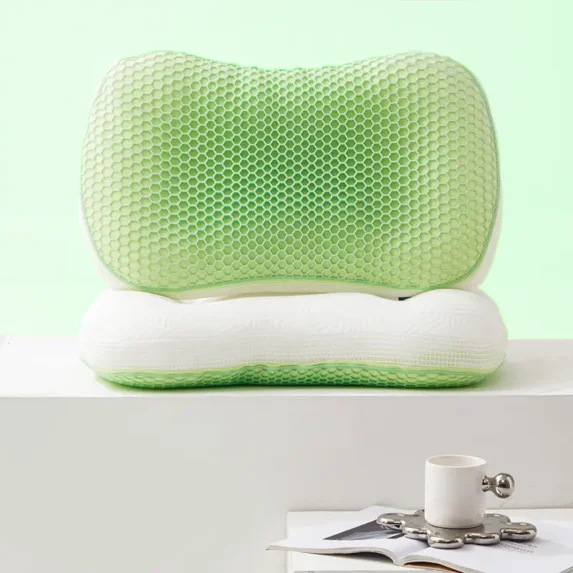 H&D TPE-AB-Green Pink TPE Gel + Fabric Neck Pillows