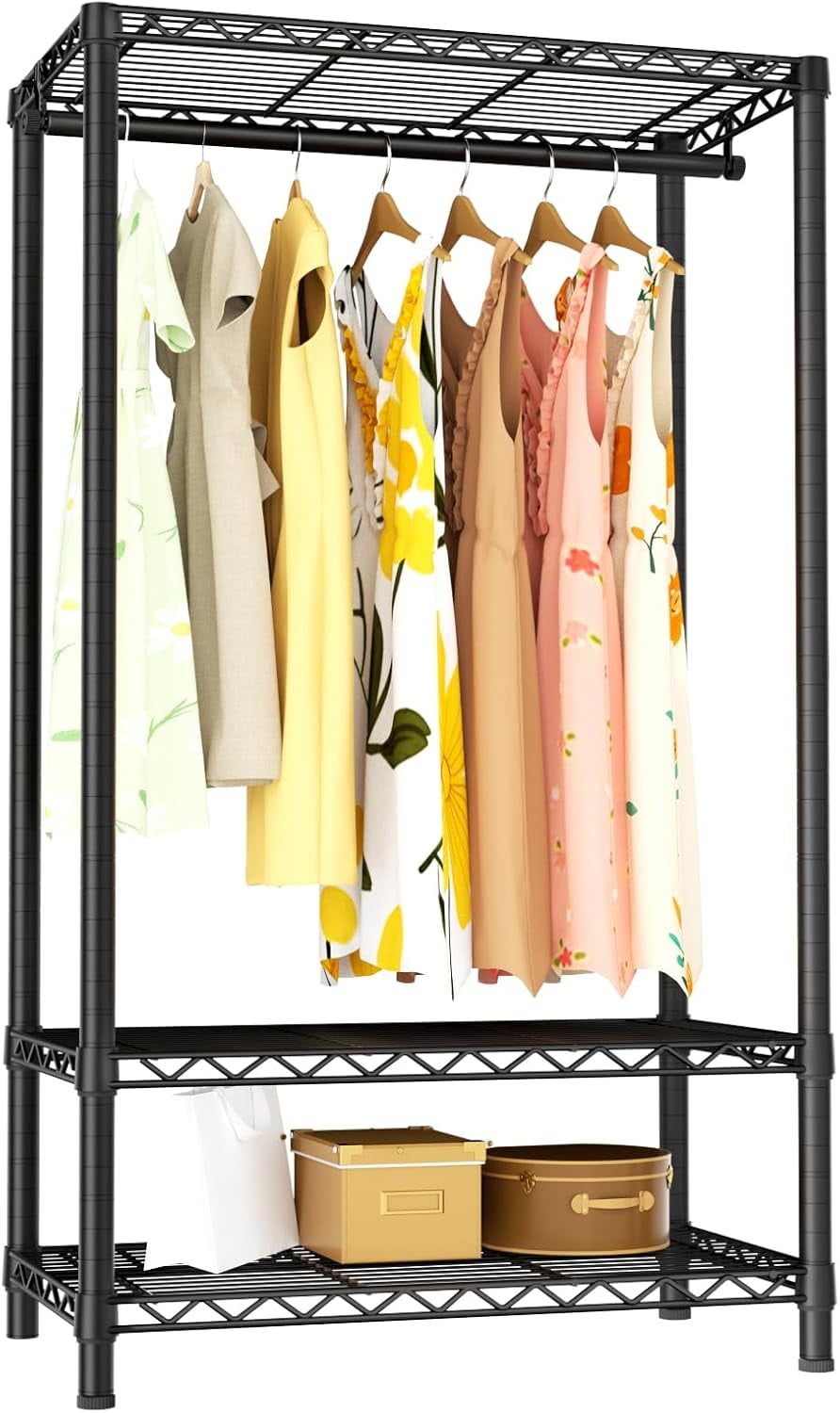 2-in-1 Expandable Garment Rack & Closet System,Wall Mount or Standalone ...