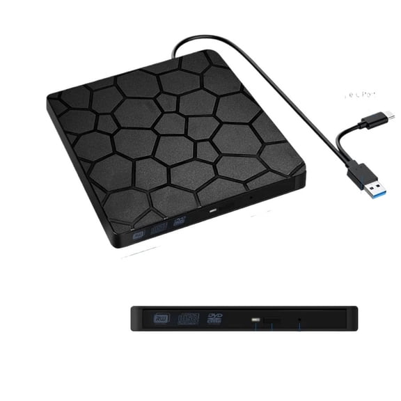 2 in 1 External DVD RW Drive USB 3.0 Type C Interface Slim DVD CD Writer Burner Reader Player Optical Drive For Laptop Notebook