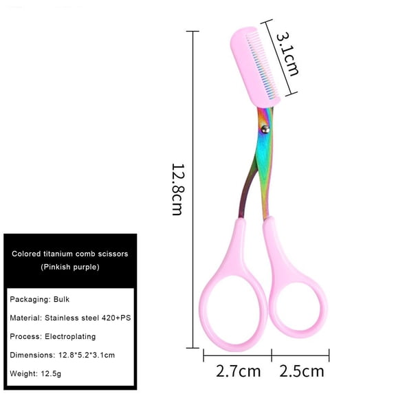 2-in-1 Eyebrow Scissors With Comb Stainless Steel Precision Eyebrow Knife For Hair Removal And Makeup Tools Suitable For Both Men And Women