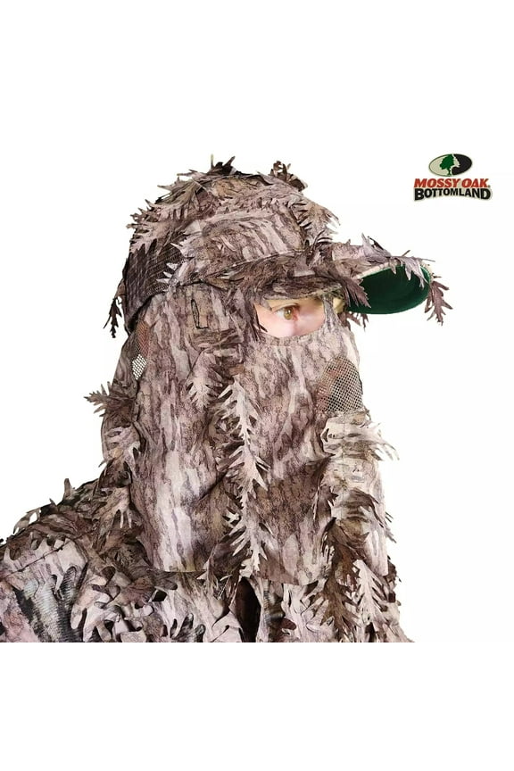 2-in-1 FRONT Leafy Face Mask and Camo Hat (Adjustable,OSFM)