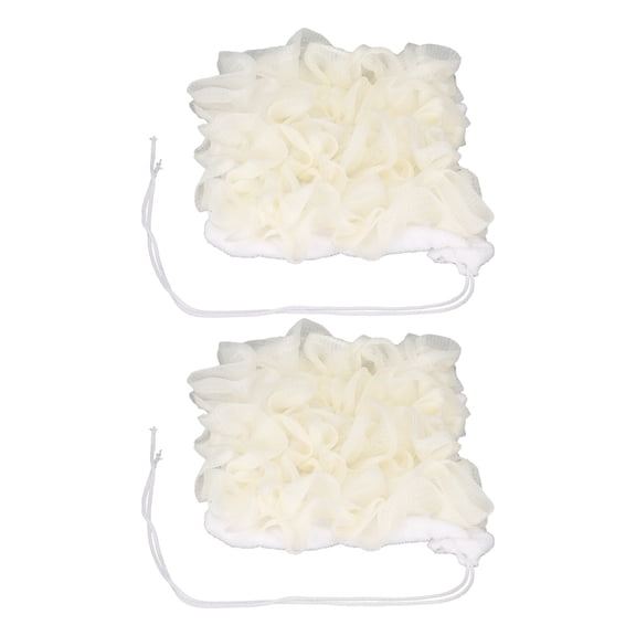 2-in-1 Face Washing and Shower Puff Set, Soft Exfoliating Loofah Bath Sponge (2-Pack, 6.7 inches / 17 cm)