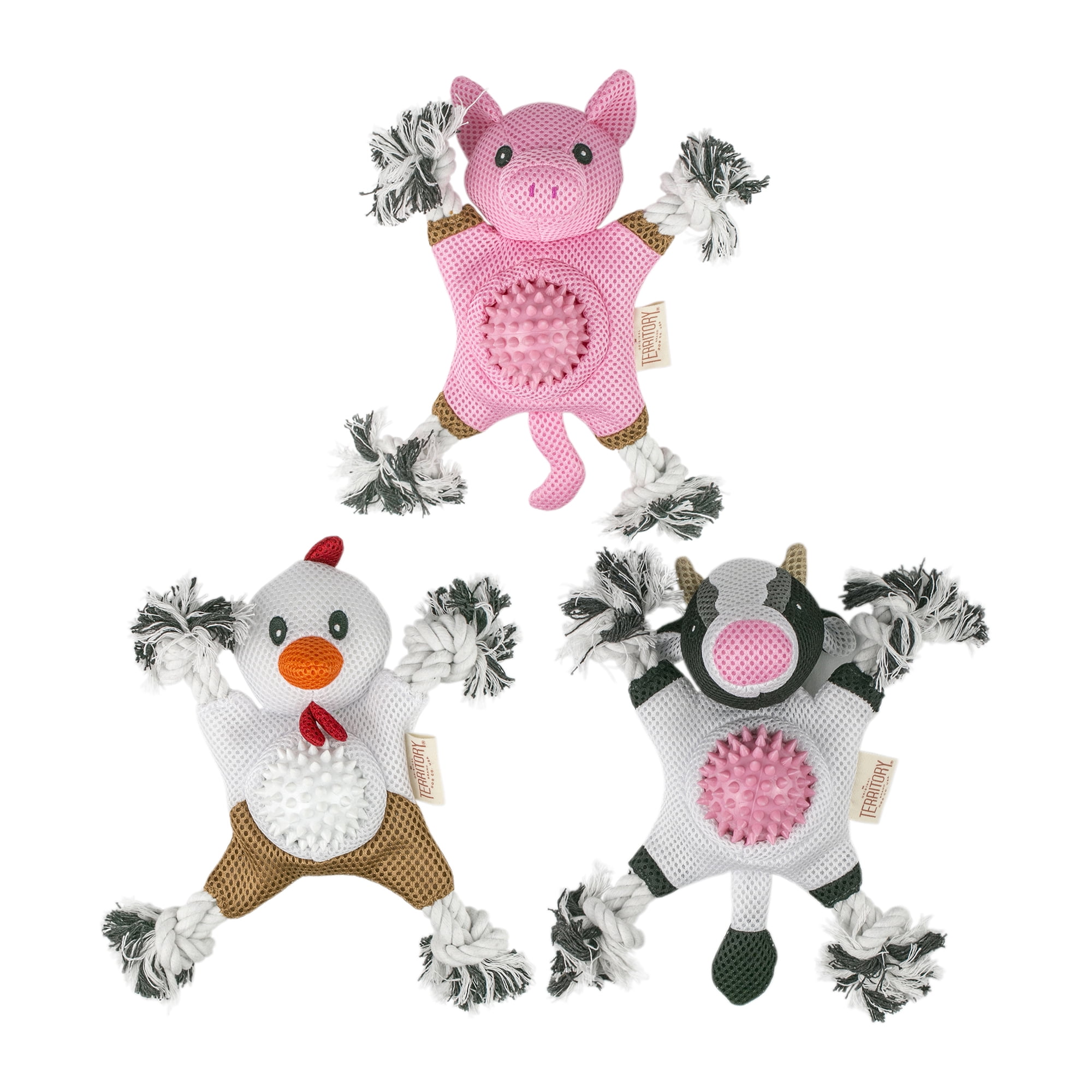 2in1 Farm Friends Dog Toy Pack