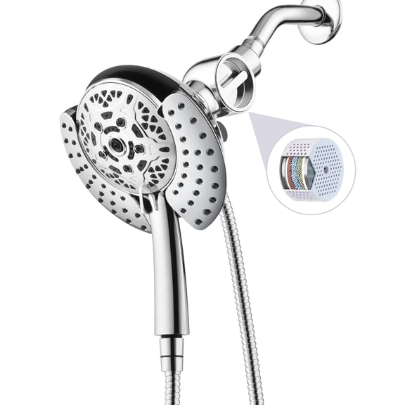 2-in-1 Filtered Shower Head with Handheld, Chrome, 15391-2.5 gpm, Dual Rain & Massage Spray Trim System