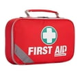 thumbnail image 1 of 215-Piece 2-in-1 First Aid Kit with Bonus 43-Piece Mini Kit, Includes Eyewash, Cold Pack, Moleskin Pads, Emergency Blanket - Ideal for Home, Travel, Car, Office, Camping (Red), 1 of 9