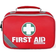 General Medi First Aid Kit, 215-Piece 2-in-1 Kit with Bonus 43-Piece Mini Kit Contains Eyewash Cold Packs Moleskin Pads and Emergency Blanket for General Daily Care