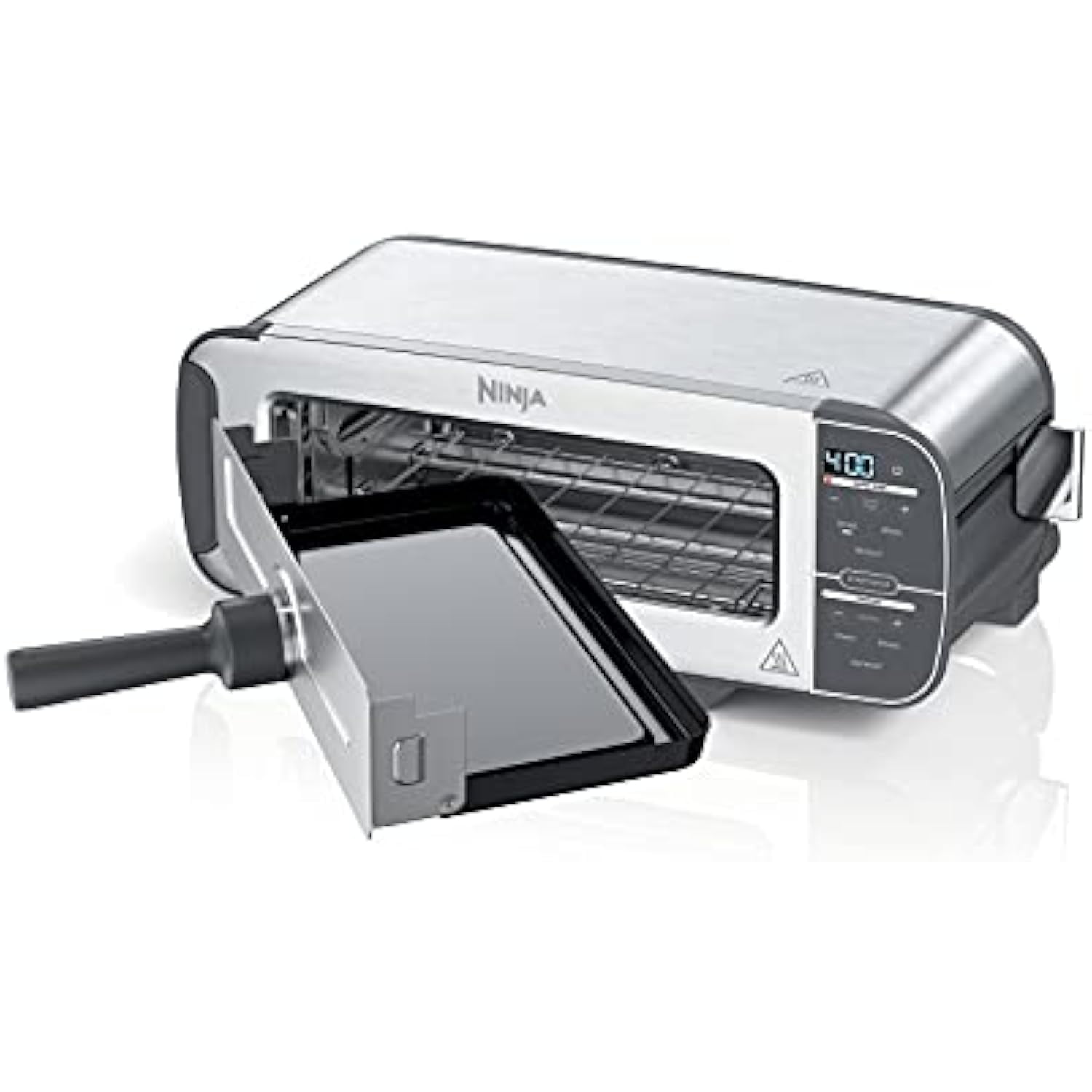 2-in-1 Flip Toaster, 2-Slice Capacity, Compact Toaster Oven, Snack Maker, Reheat, Defrost, 1500 Watts, Stainless Steel, 6 Functions