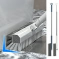 thumbnail image 1 of 2 in 1 Floor Scrub Brush with Handle Grout Scraper Stiff Bristle Cleaning Tool 180 Degree Rotating Head 1 Pack for Cleaning Supplies(Navy),Hulucky, 1 of 7