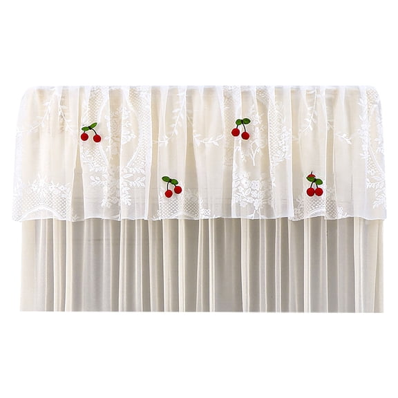 2 in 1 Floral Polyester Air Conditioner Wind Stopper Curtain, Windproof AC Cover Decor Drape for Bedroom Living Room