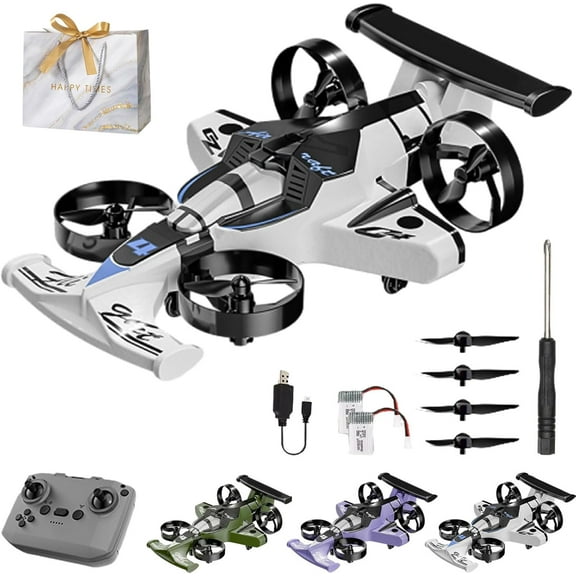 2-in-1 Flying Car Drone, Dual-Mode Drive & Fly RC Vehicle, USB Rechargeable Remote Control Drone with 3-Speed Adjustment