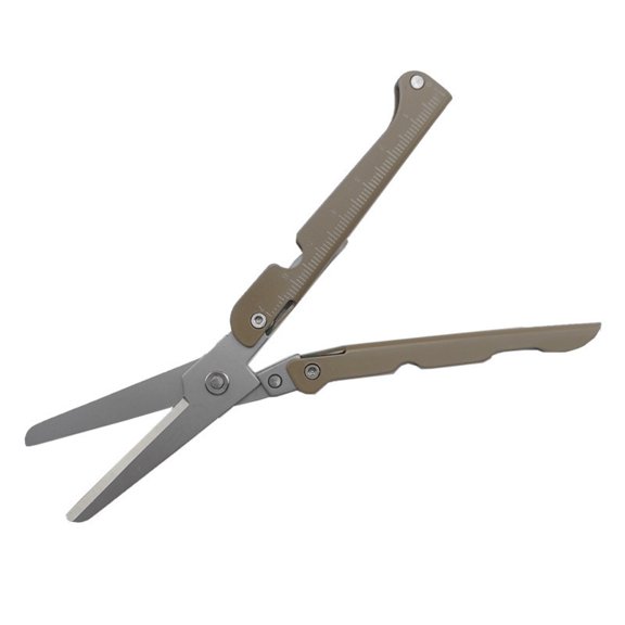 2-in-1 Foldable EDC Scissors with Built-In Ruler, Compact Travel Sewing Shears, Portable Pocket Multi-Tool