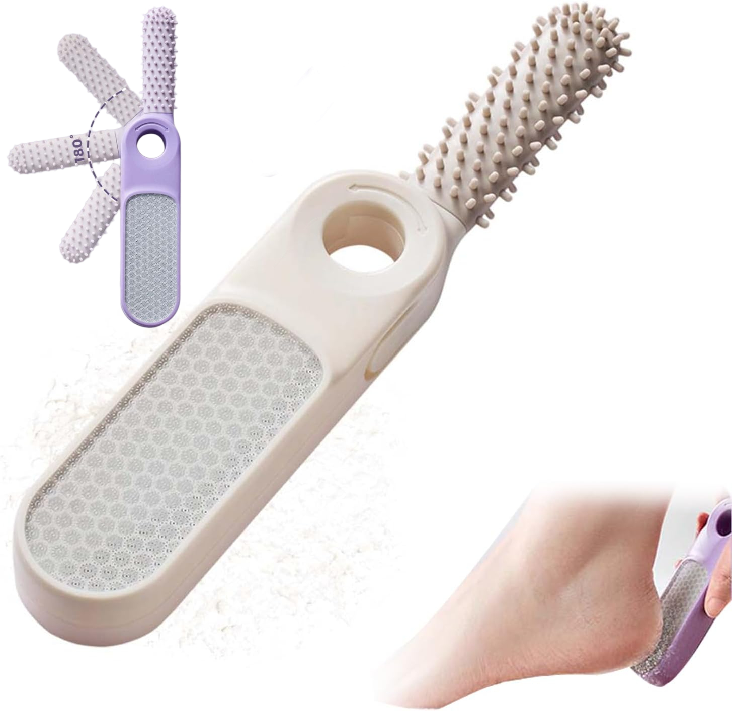 2-in-1 Foldable Foot File with Toe Gap Cleaner, 2026 New Callus Remover ...