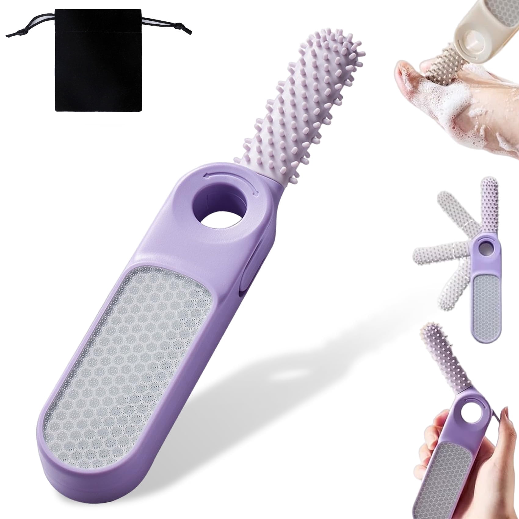 2-in-1 Foldable Foot File with Toe Gap Cleaner, Upgarde Nano Glass Foot ...
