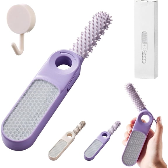 2-in-1 Foldable Foot File with Toe Gap Cleaner, Glass Callus Remover, Foot Scrubber Dead Skin Remover(Purple)