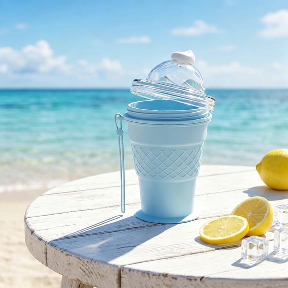 2-in-1 Foldable Ice Ball Maker Cup and Travel Tumbler, Reusable Silicone Ice Block Mold, Easy Demolding Portable Water Bottle for Home, Camping