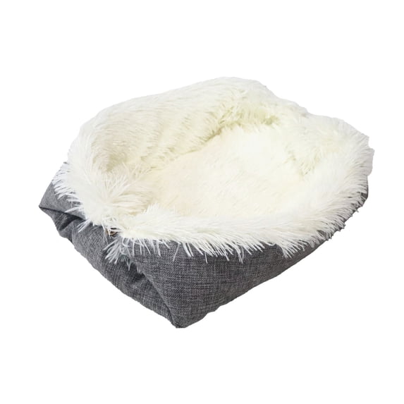 2-in-1 Foldable Pet Bed Mat, Self-Warming Plush Pet Cushion with Non-Slip Bottom, Washable Dog Bed for Indoor Outdoor Use