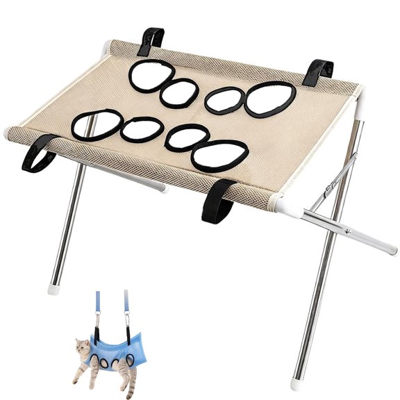 2-in-1 Foldable Pet Grooming Bed – Portable Dog Bathing Stand with Quick-Dry Surface & Safety Strap