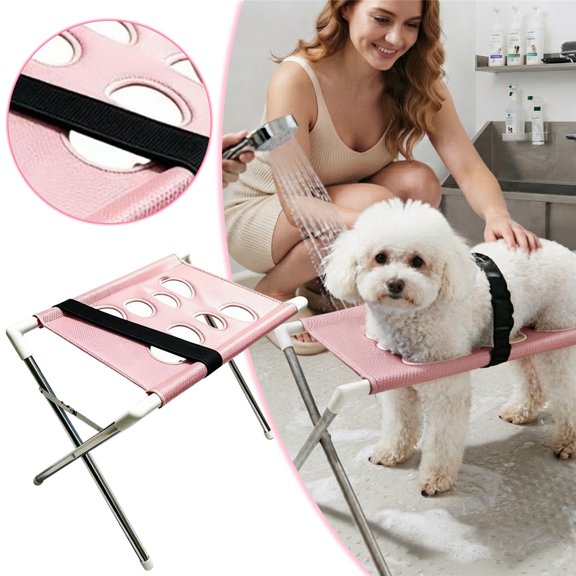 2-in-1 Foldable Pet Grooming Bed, Portable Foldable Dog Cats Bathing Hammock Stand, For Bathing And Haircuts