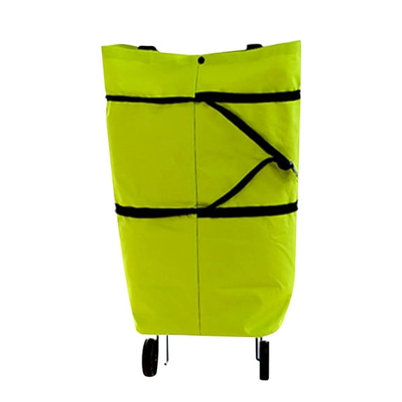 2-in-1 Foldable Shopping Cart Bag - Oxford Cloth, Wheels - Waterproof, Trolley/Shopper - 28x13x4cm, Rubber Silent Wheels