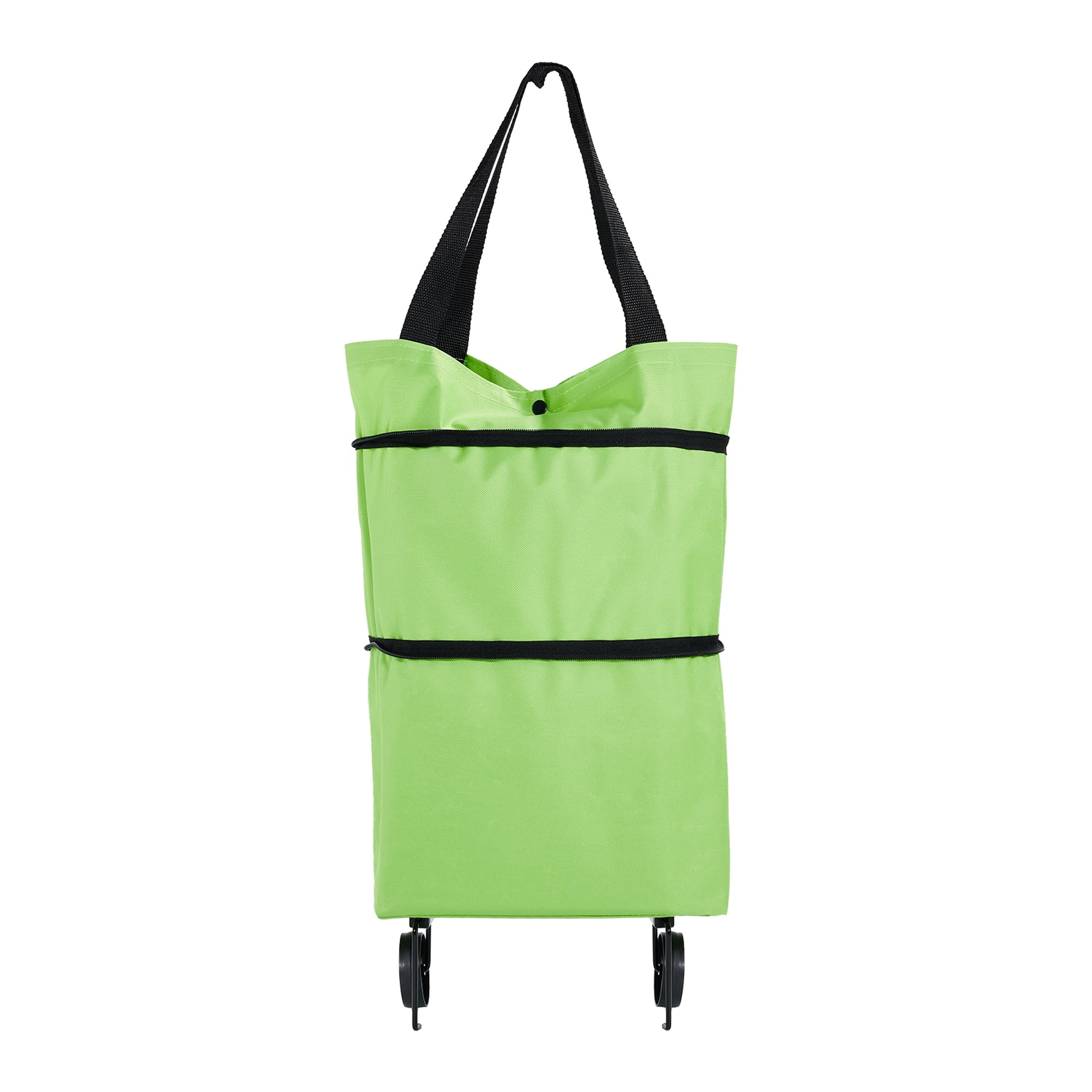 2 in 1 Foldable Shopping Cart, Large TwoStage Zipper Trolley Bag