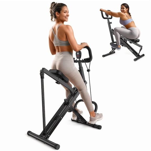 2-in-1 Foldable Squat & Glute Trainer - Adjustable Resistance, Padded Seat, Space-Saving Home Gym Equipment for Legs & Core