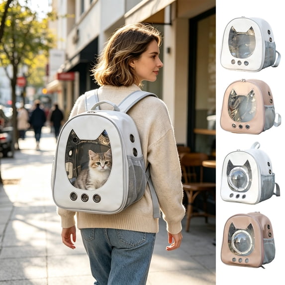 2-in-1 FoldableBackpack and Sling Bag, Breathable Mesh, for Small Dogs and Cats, for Travel, Hiking, Vet Visits, Brown
