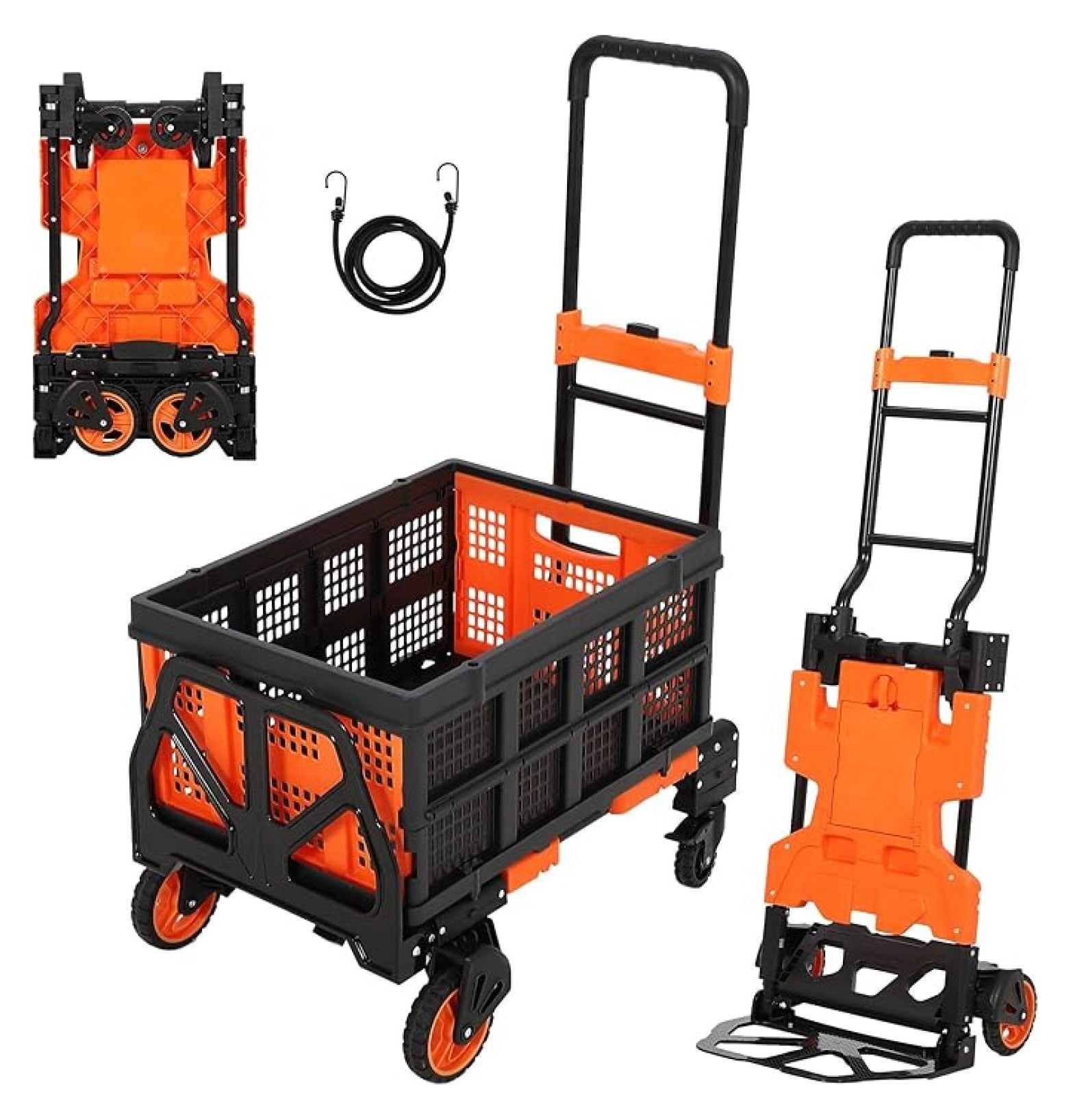 2-in-1 Folding Hand Truck with Foldable Basket, 330LBS Capacity, Heavy ...