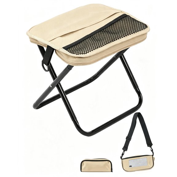 2-in-1 Folding Stool Crossbody Bag, Portable Chair Bag, Lightweight Portable Camping Stool, for Outdoor