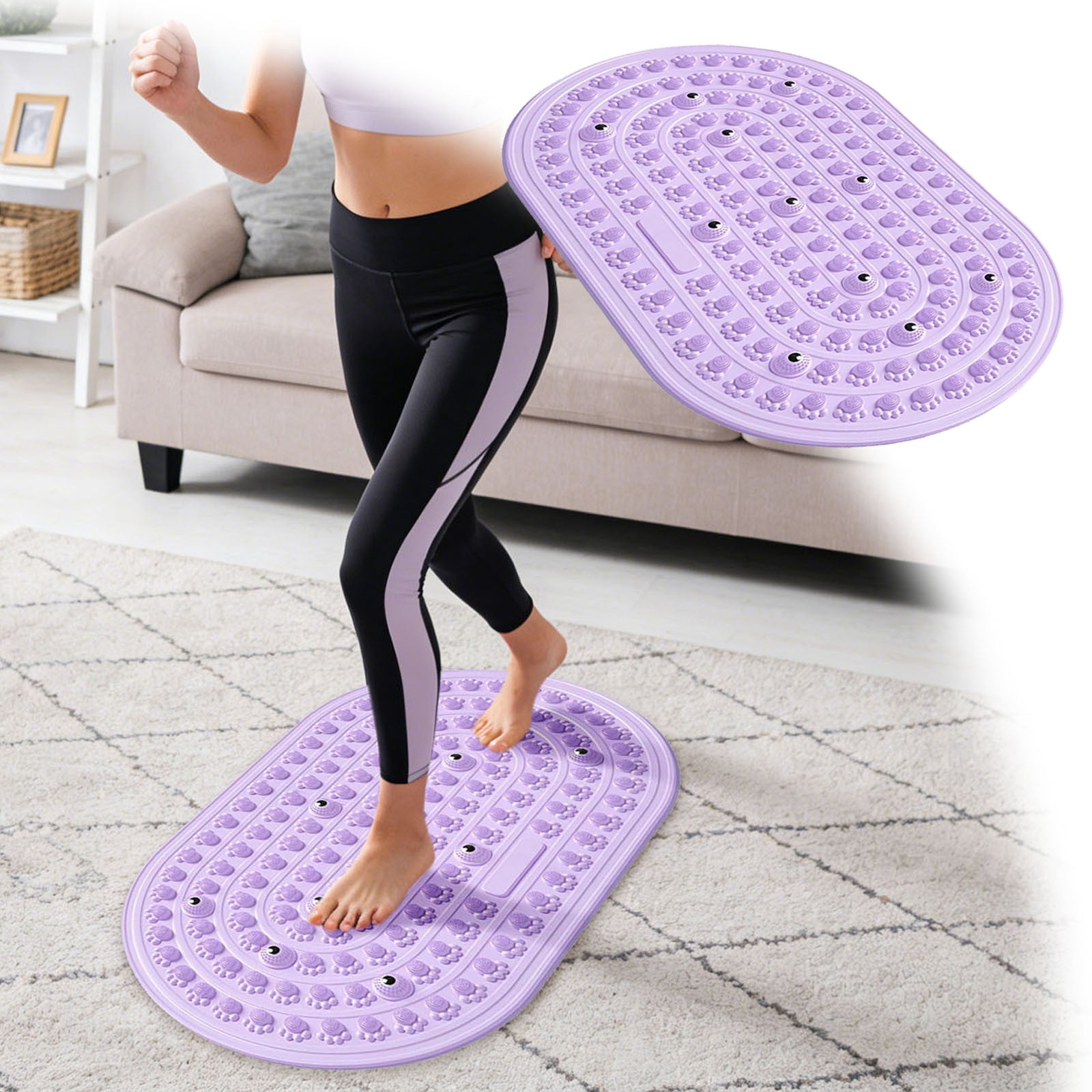 2-in-1 Foot Massage Mat: Double-Sided Acupressure Pad for Reflexology & Balance Training, Extra Large for Home Use, Promotes Circulation & Relieves Foot Pain