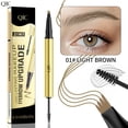 thumbnail image 1 of 2-in-1 Fork Tip Eyebrow Pen with Brow Gel, Light Brown, Waterproof Smudge Proof, Natural Hair-Like Brows for Blonde & Light Hair, 1 of 4