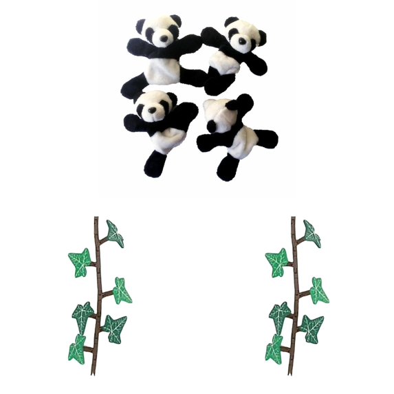 2-in-1 Fridge Magnet Set (2PACK 3D Printed Artificial Ivy Fridge Stickers Fridge Magnets Strong 3D Fridge Magnet+4 Pack Cute Panda Shape Magnetic Fridge Stickers(randomized shape)For Lovers Home