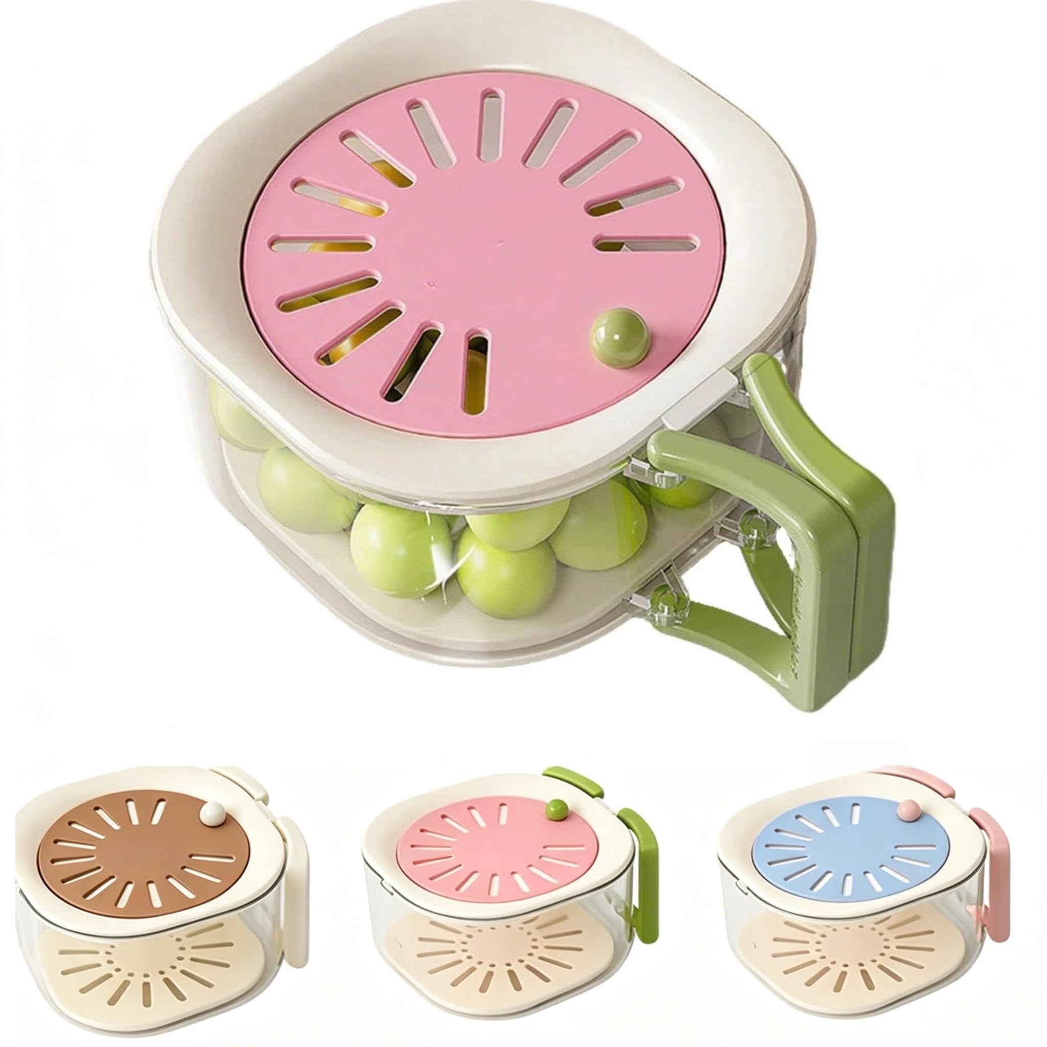 2‑in‑1 Fruit Strainer Container with Lid – 1‑Quart Multipurpose ...
