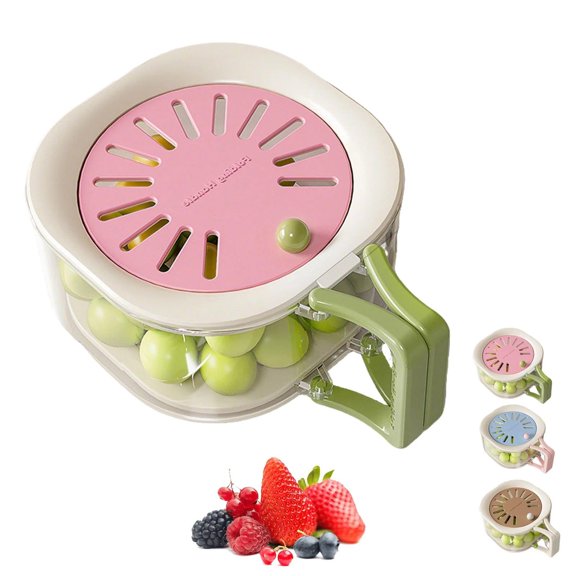 2-in-1 Fruit Strainer Container with Lid, Multifunctional Foldable Handle for Kitchen Camping