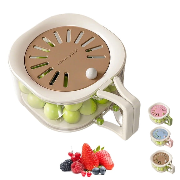 2-in-1 Fruit Strainer Container with Lid, Multifunctional Foldable Handle for Kitchen Camping