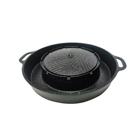 2 in 1 Frying Pan Non-Stick Shabu Pot Griddle Bbq Shabu Shabu Pot with Grill. O6I3