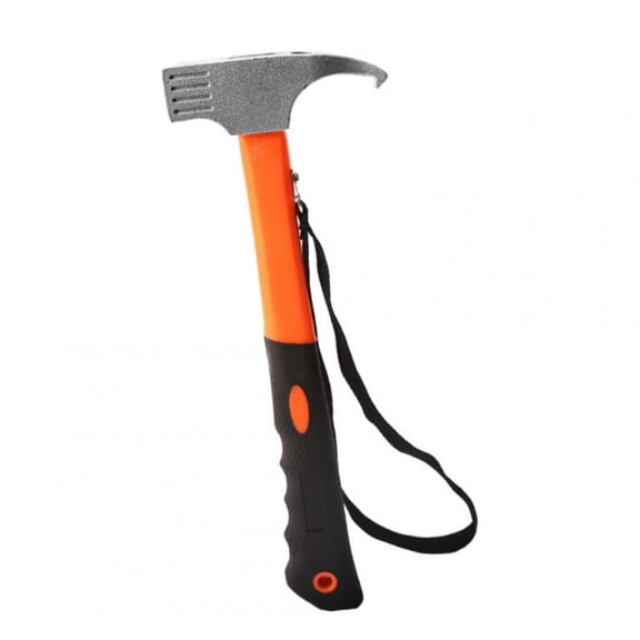 2-in-1 Functional Camping Hammer Nail Puller High-Strength Carbon Steel Mallet Outdoor Accessories For Hiking Camping