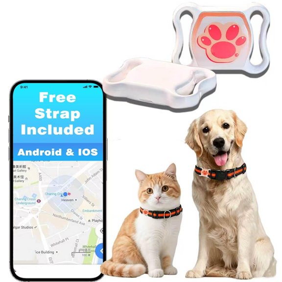 2-in-1 GPS Tracker for Cats: Smart Pet Collar with Real-Time Tracking,No Monthly Fee/Subscription (iOS & Android) Waterproof, Anti-Lost,365-Day Long Battery Life GPS Tracker Cat Collar