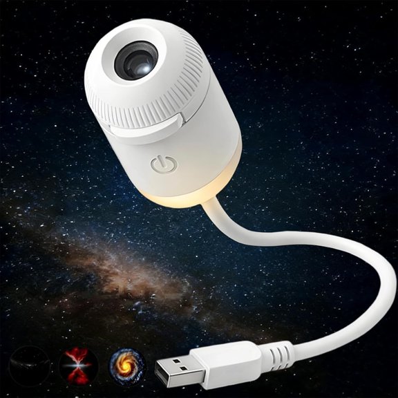 2-in-1 Galaxy Projector Night Light, 360° Adjustable Starry Sky Lamp With 3/5/6/10/12/24 Projection Films, USB Power for Car and Bedroom