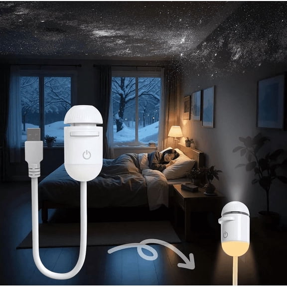 2-in-1 Galaxy Projector Night Light with 5/6/10/12 Sliding Projection Films, Adjustable Brightness 360° Rotating Design and USB Power for Car and Bedroom Decoration for Adults starry sky A
